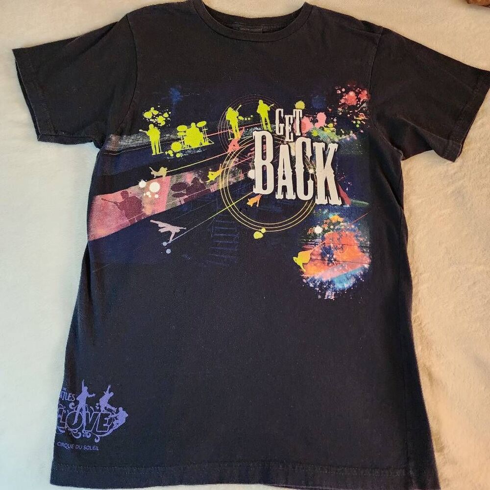 Cirque Du Soleil The Beatles Love Get Back Black Graphic Tshirt Size Medium